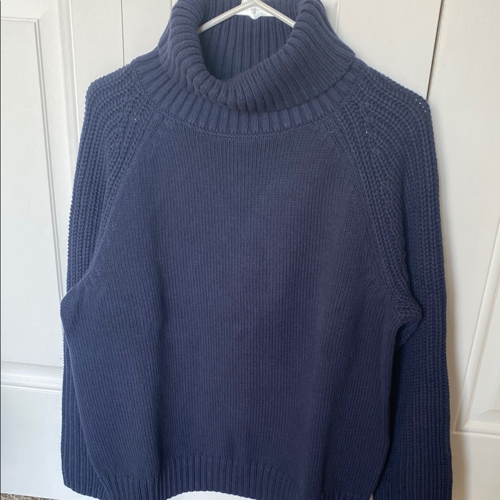 Haven Well Within Navy/periwinkle Turtleneck Sweater NWOT
